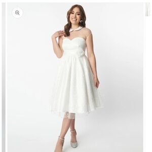 Unique Vintage White Midi Dress